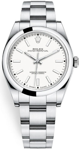 Rolex Oyster Perpetual 39  - White Index Dial - Oyster Bracelet - 114300Wh