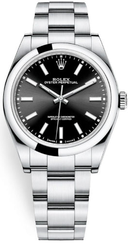 Rolex Oyster Perpetual 39  - Black Index Dial - Oyster Bracelet - 114300