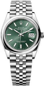 Rolex Oystersteel Datejust 36  - Mint Green Index Dial - Jubilee Bracelet - 126200Gjb