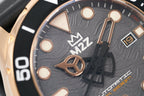 M2Z Men's Watch Diver 200 Black IP Rose Gold