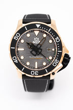 M2Z Men's Watch Diver 200 Black IP Rose Gold