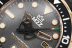 M2Z Men's Watch Diver 200 Black IP Rose Gold