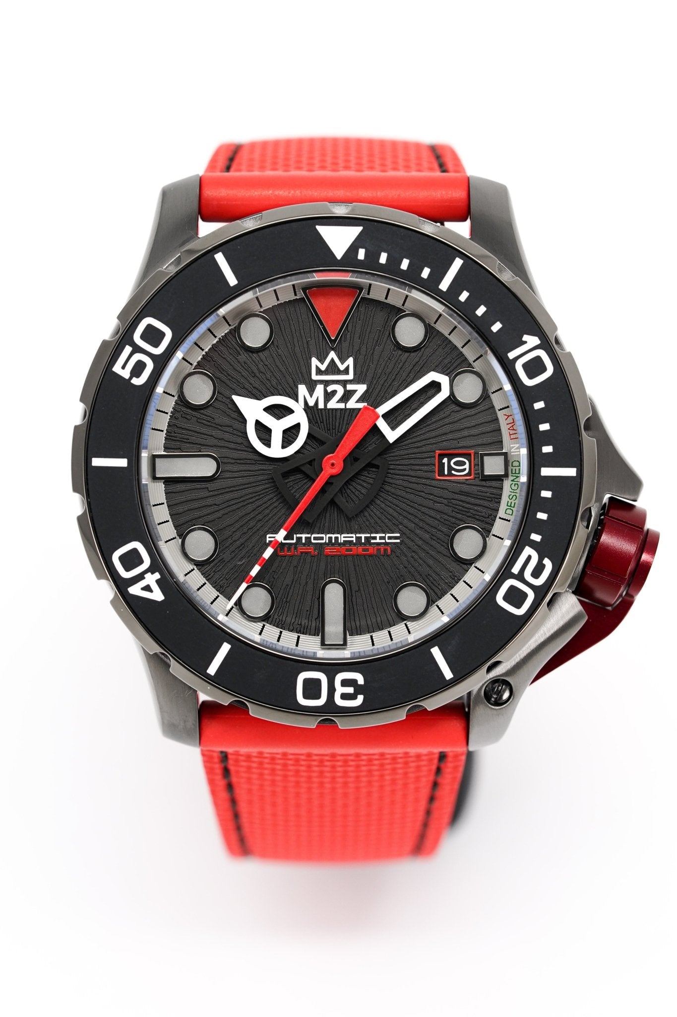 M2Z Men's Watch Diver 200 Red IP Gun