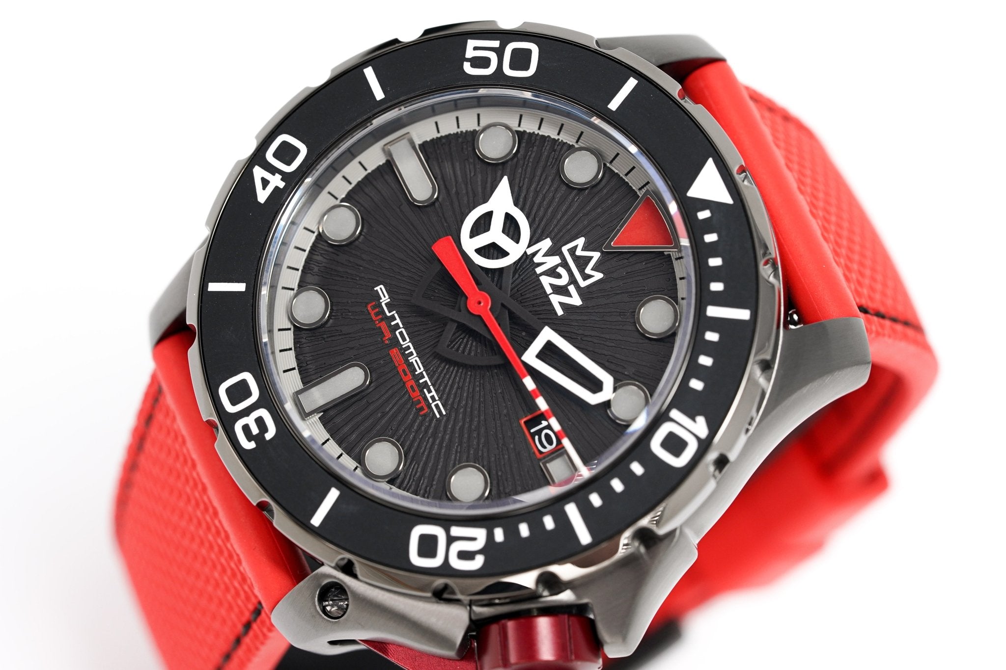 M2Z Men's Watch Diver 200 Red IP Gun