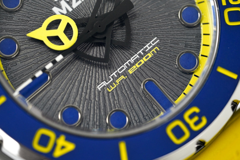 M2Z Men's Watch Diver 200 Yellow IP Black