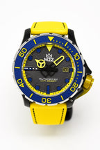 M2Z Men's Watch Diver 200 Yellow IP Black
