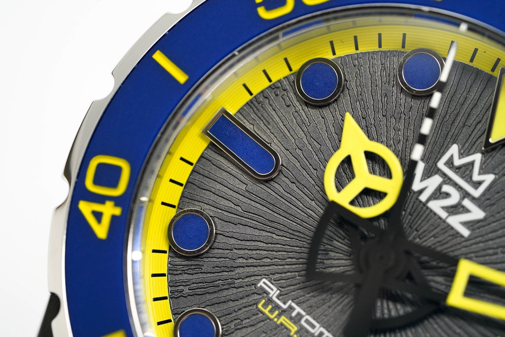 M2Z Men's Watch Diver 200 Yellow IP Black
