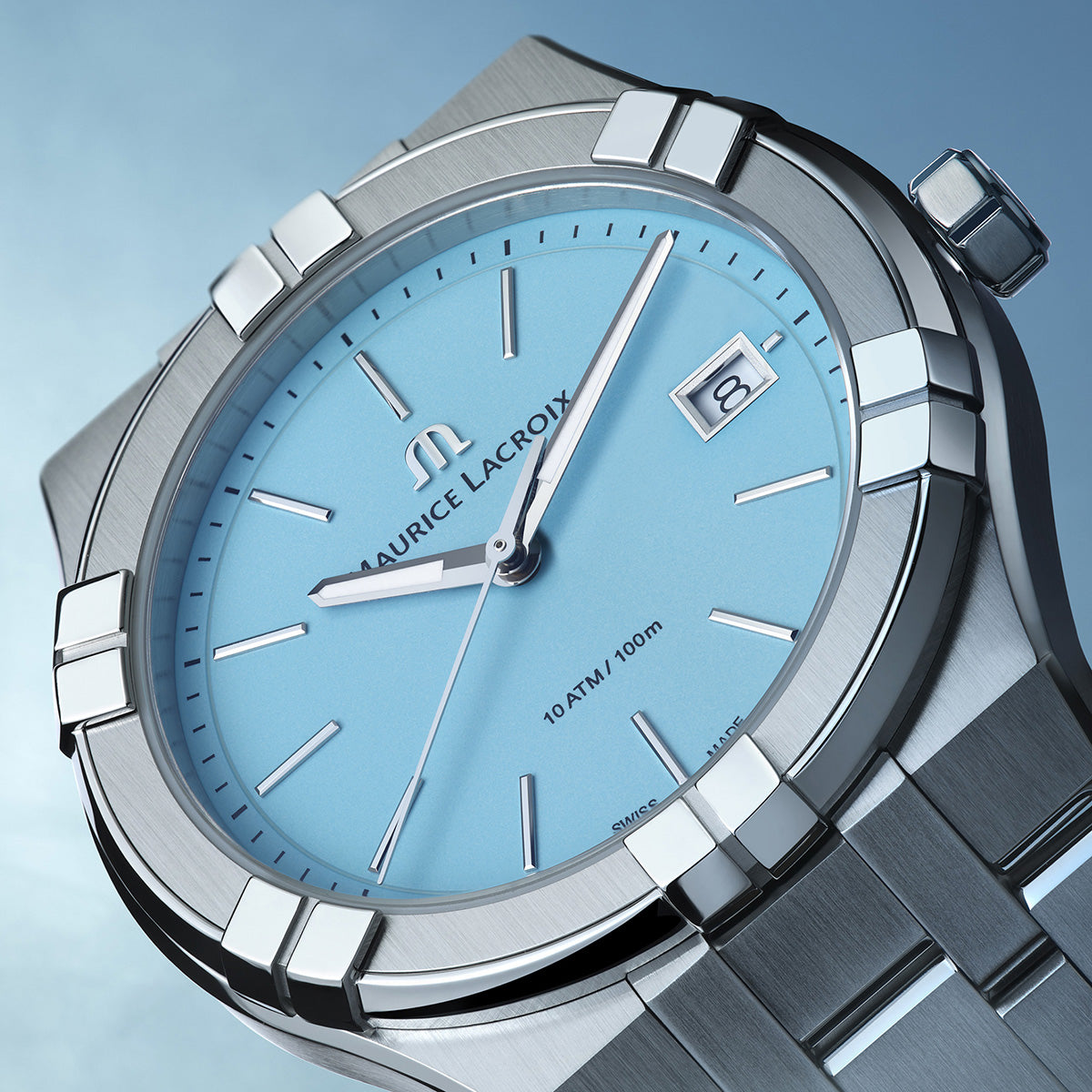 Maurice Lacroix Unisex Watch 40mm Aikon Quartz Colours Light Blue