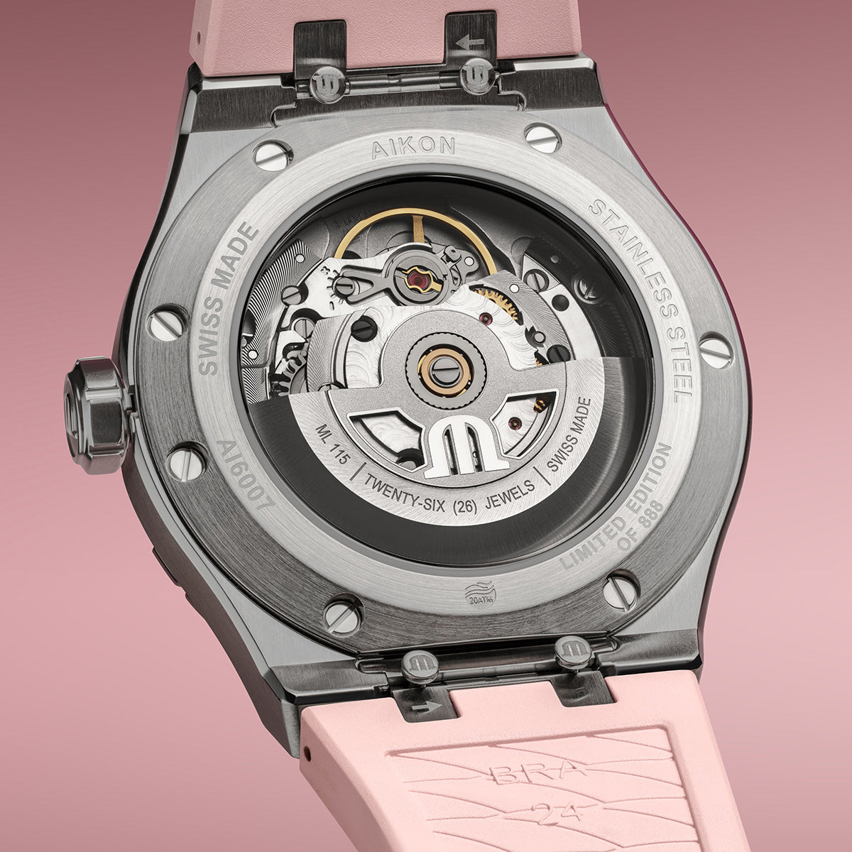 Maurice Lacroix Unisex Watch 39mm Aikon Automatic Limited Summer Edition Pink