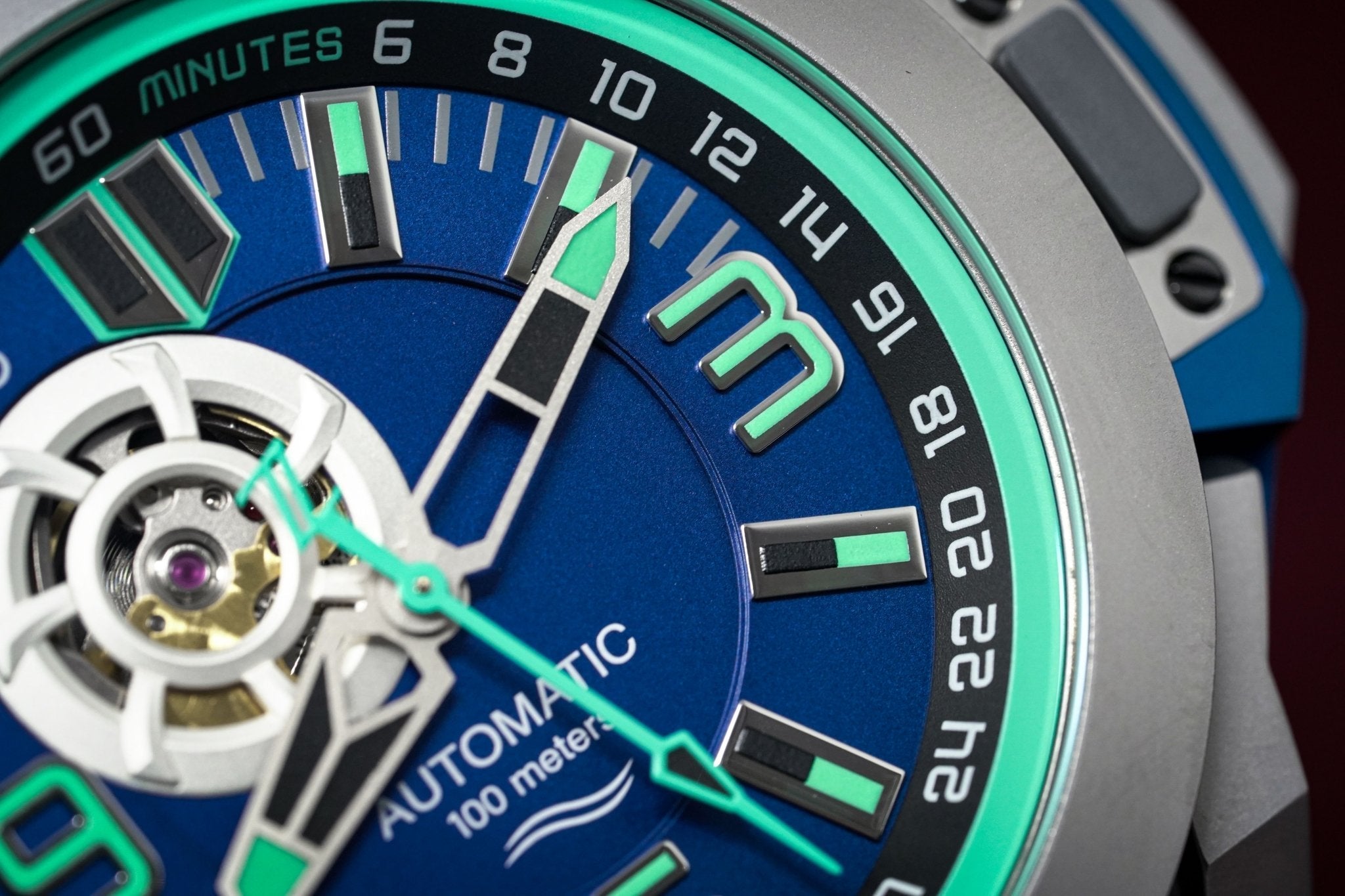 Mazzucato Automatic reversible Watch Scuba Blue Green