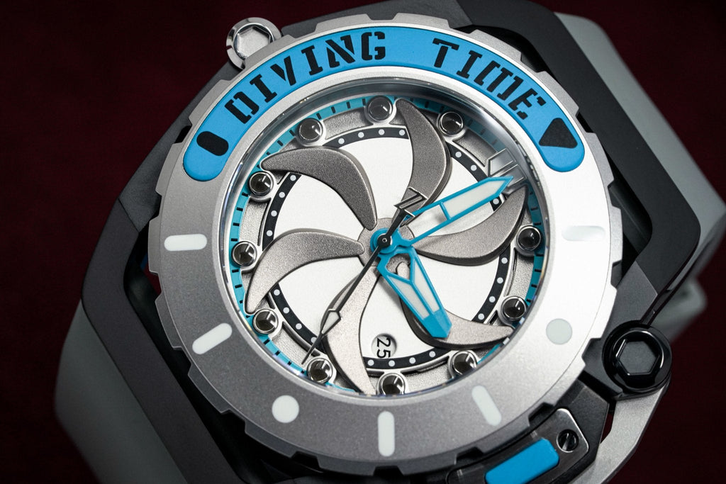 Mazzucato Automatic Reversible Watch Scuba Blue Grey