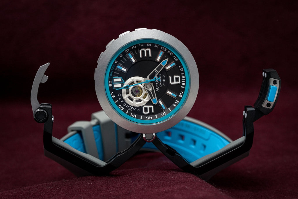 Mazzucato Automatic Reversible Watch Scuba Blue Grey