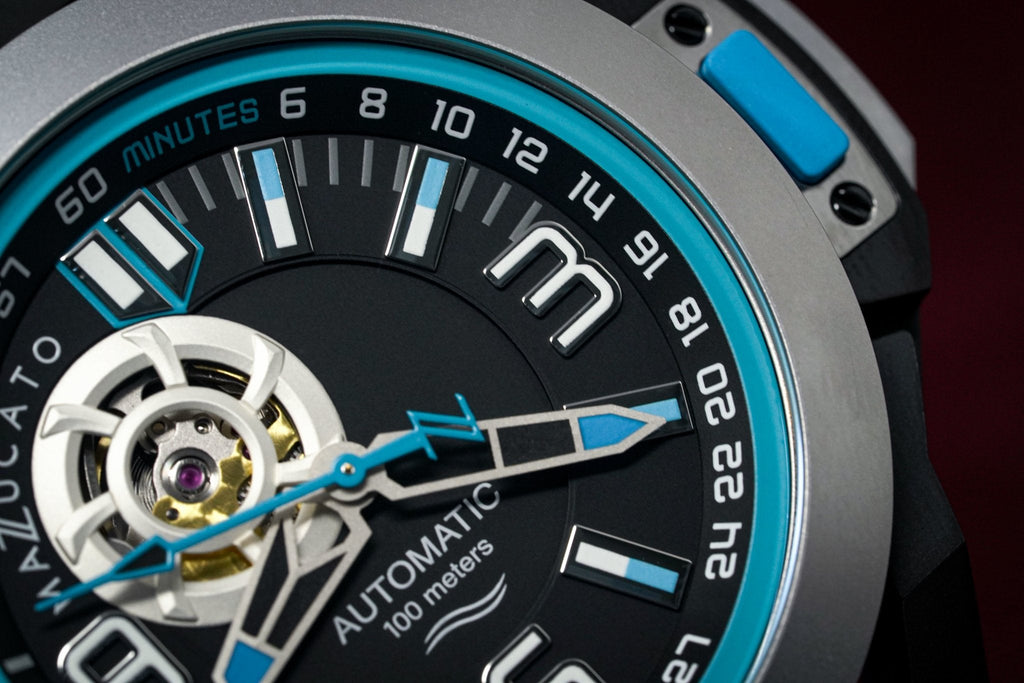 Mazzucato Automatic Reversible Watch Scuba Blue Grey
