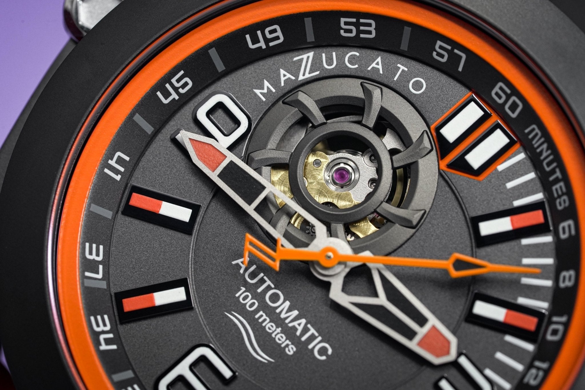 Mazzucato Automatic Reversible Watch Scuba Orange