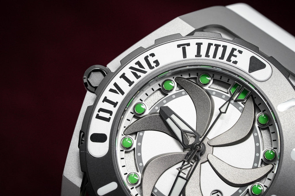 Mazzucato Automatic Reversible Watch Scuba White Green