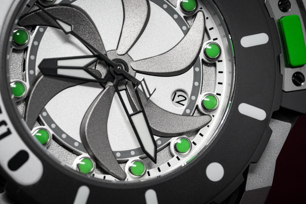 Mazzucato Automatic Reversible Watch Scuba White Green