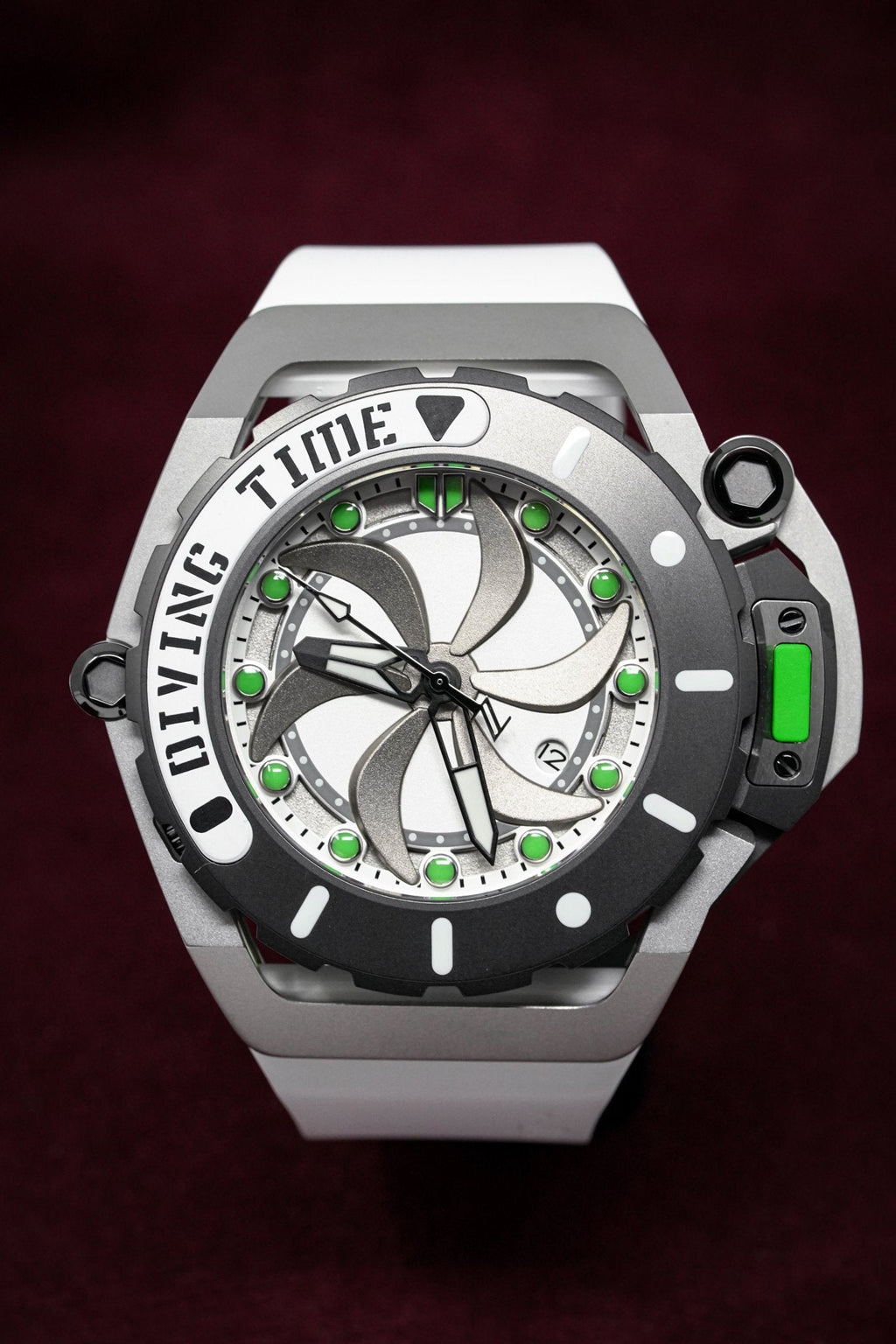 Mazzucato Automatic Reversible Watch Scuba White Green