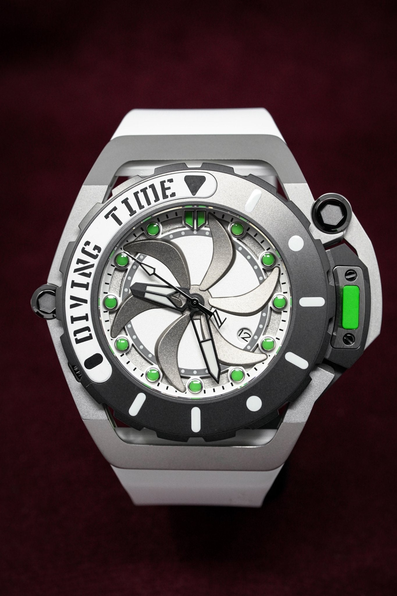 Mazzucato Automatic Reversible Watch Scuba White Green