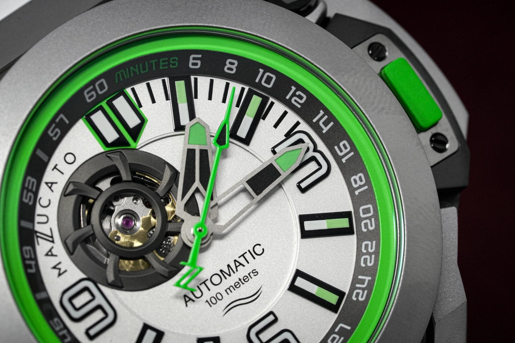 Mazzucato Automatic Reversible Watch Scuba White Green