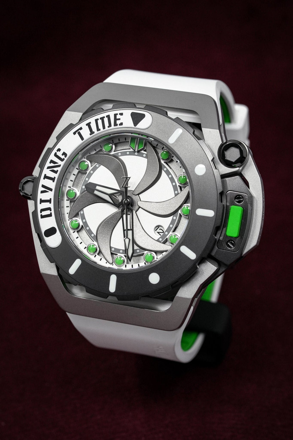 Mazzucato Automatic Reversible Watch Scuba White Green
