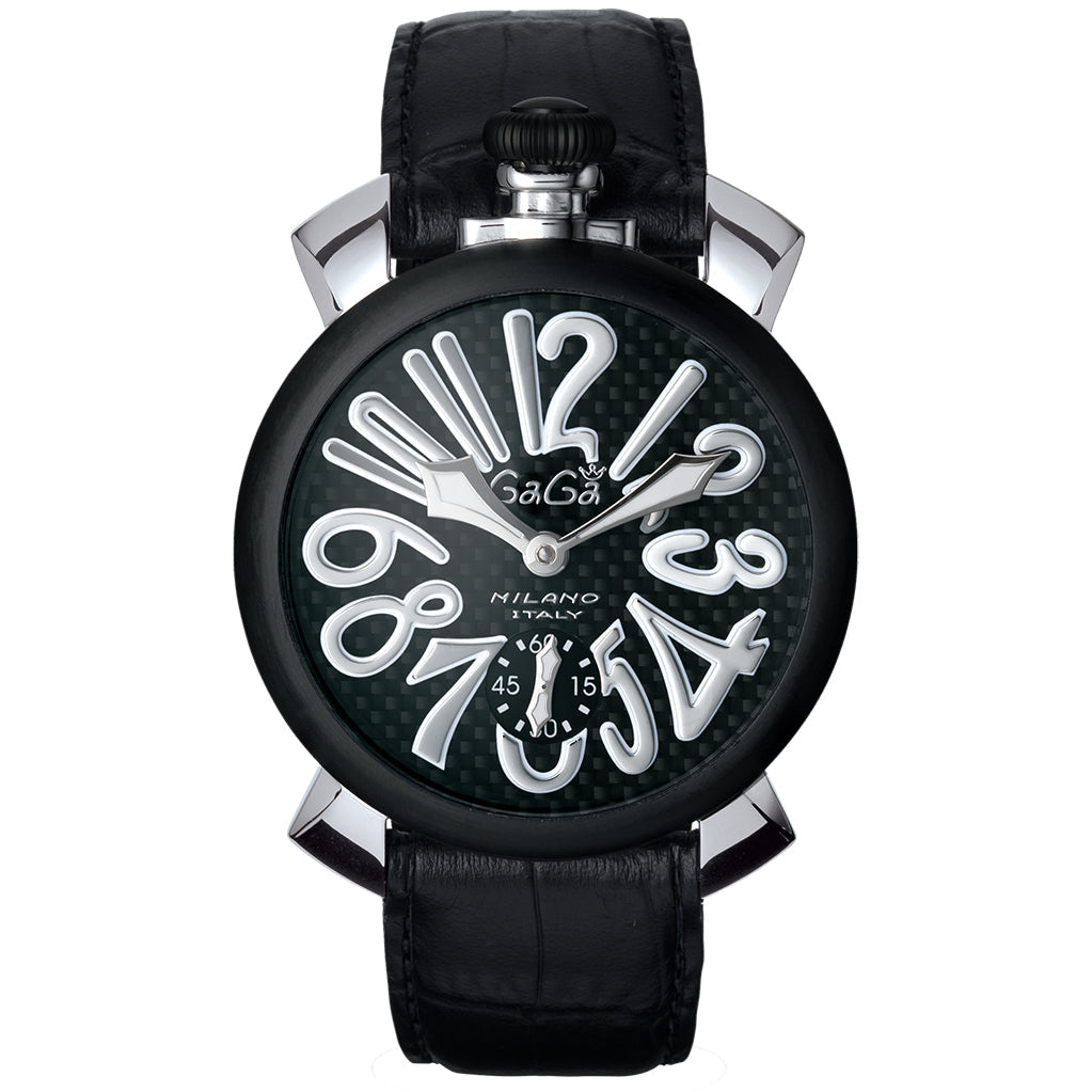 Gaga Milano Men's Black Manuale Black Mechanical Watch