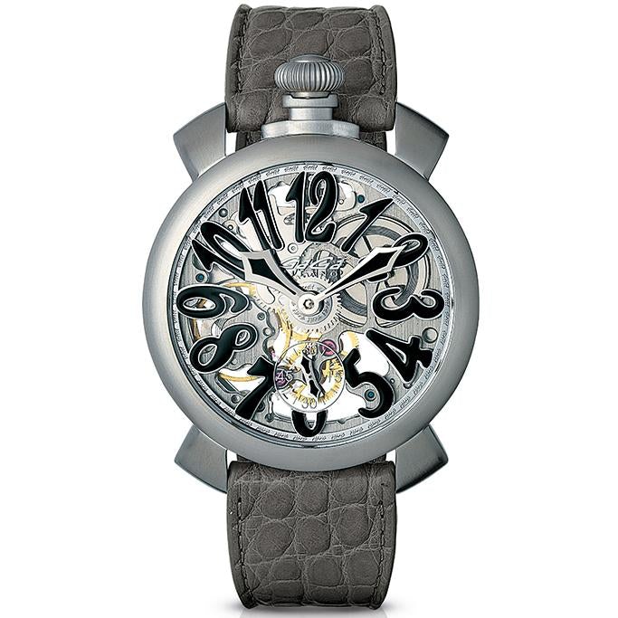 Gaga Milano Men's Black Skeleton Mechanical Watch