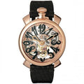 Gaga Milano Men's Black Skeleton Mechanical Watch