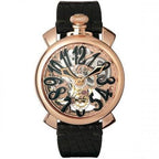 Gaga Milano Men's Black Skeleton Mechanical Watch