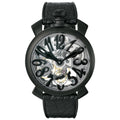 Gaga Milano Men's Black Skeleton Mechanical Watch