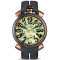 Gaga Milano Men's Black Skeleton Mechanical Watch