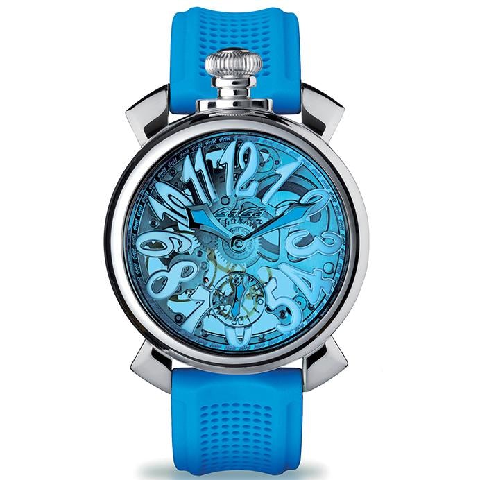 Gaga Milano Men's Blue Skeleton Mechanical Watch