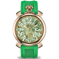 Gaga Milano Men's Green Skeleton Mechanical Watch