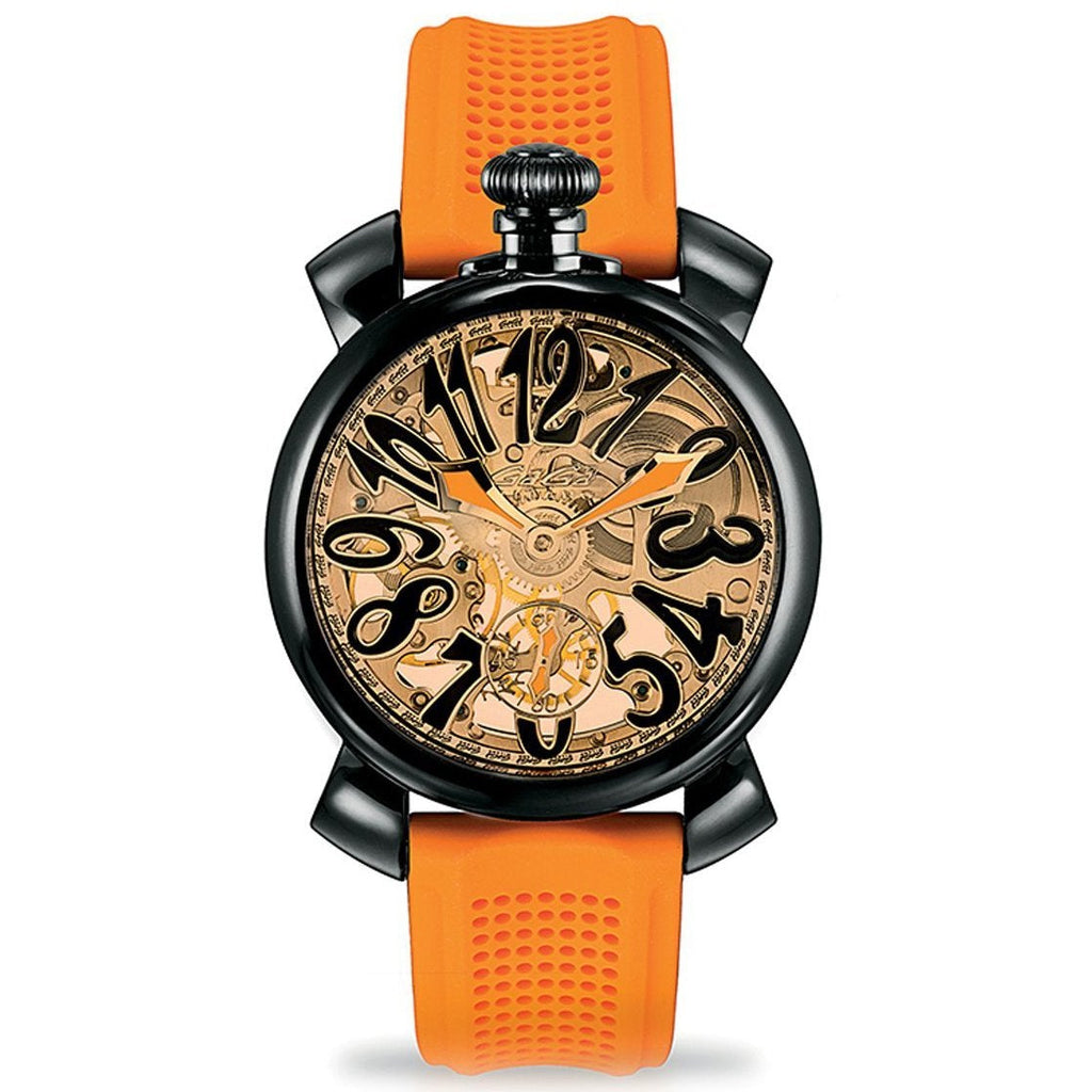 Gaga Milano Men's Orange Skeleton Mechanical Watch
