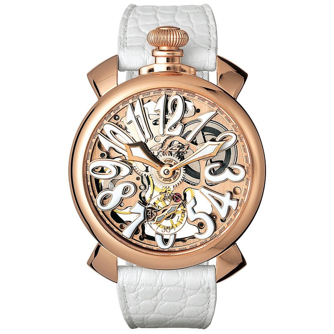 Gaga Milano Men's White Skeleton Mechanical Watch