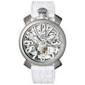 Gaga Milano Men's White Skeleton Satin Mechanical Watch