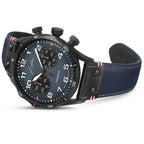 Junghans Meister Pilot Chronoscope Men's Navy Blue Watch