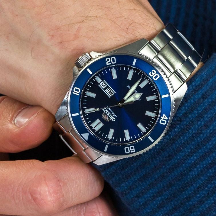 Orient Mako III Men's Silver Watch