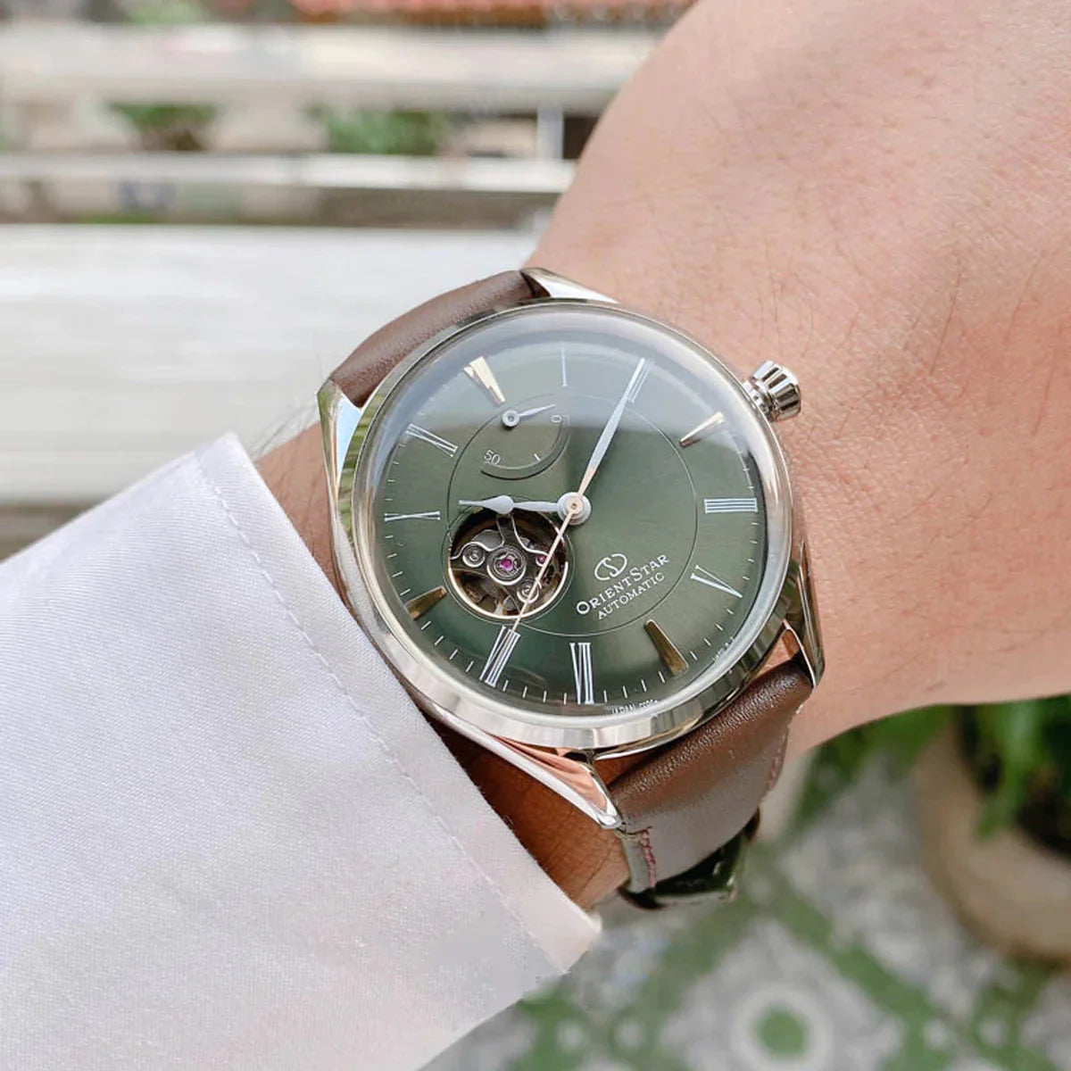 Orient Star Classic Semi Skeleton Men's Brown Watch