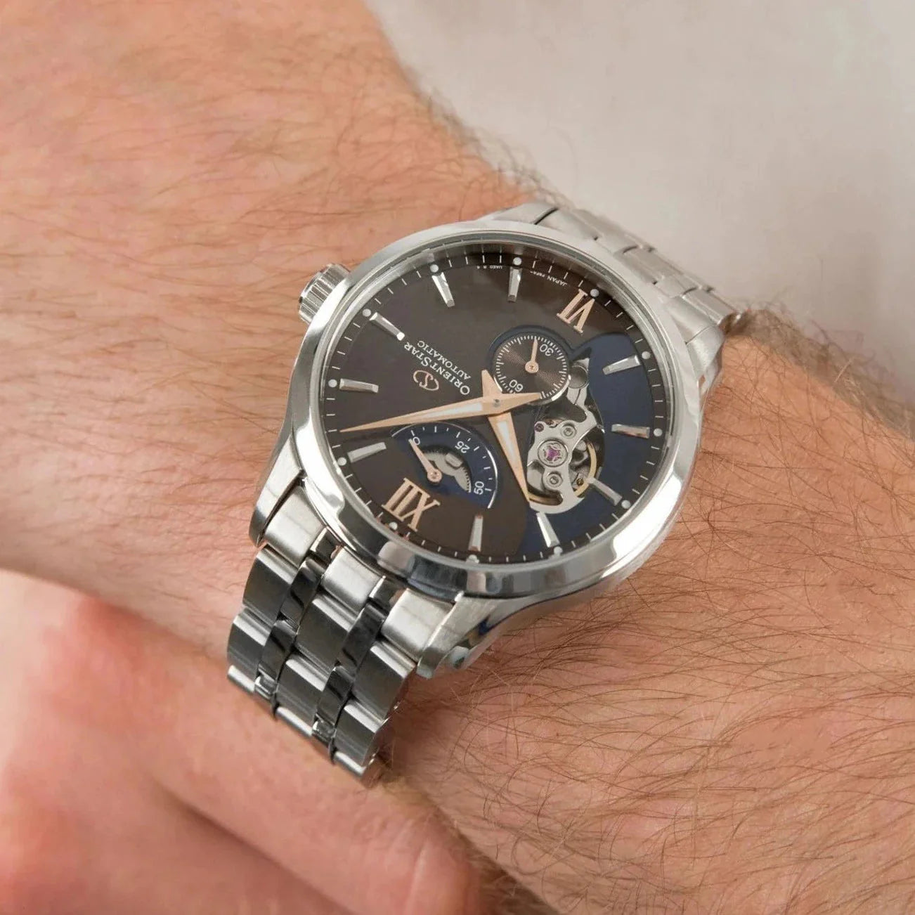 Orient Star Contemporary Layered Skeleton Men's Silver Watch