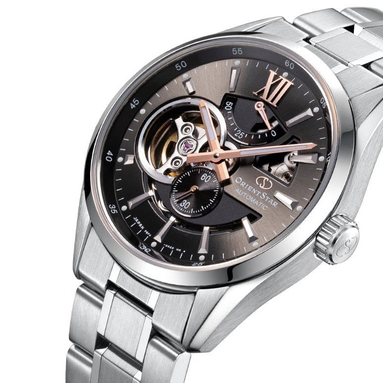 Orient Star Open Heart Men's Silver Watch