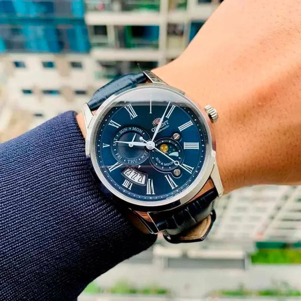 Orient Sun and Moon Men's Blue Watch