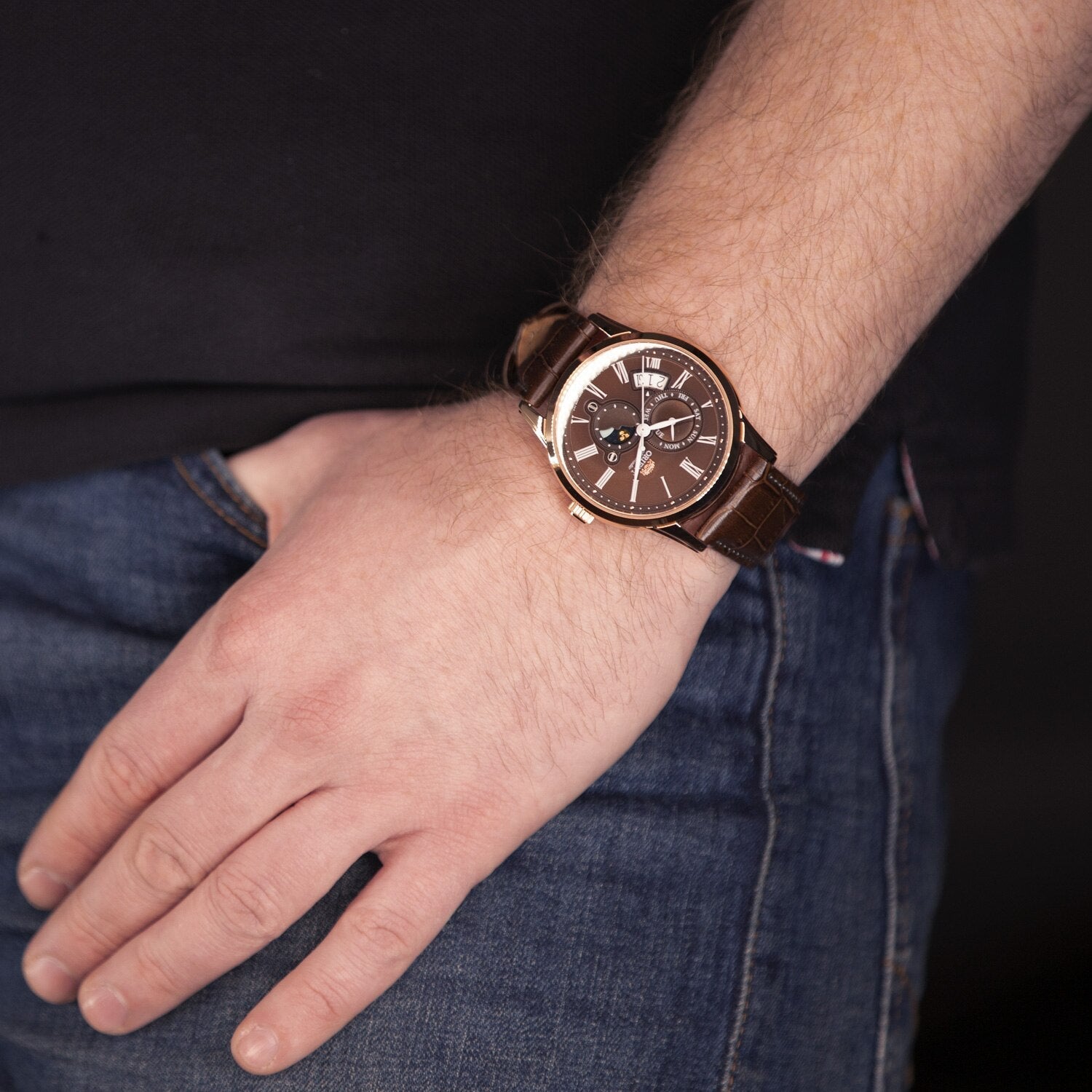 Orient Sun and Moon Men's Brown Watch