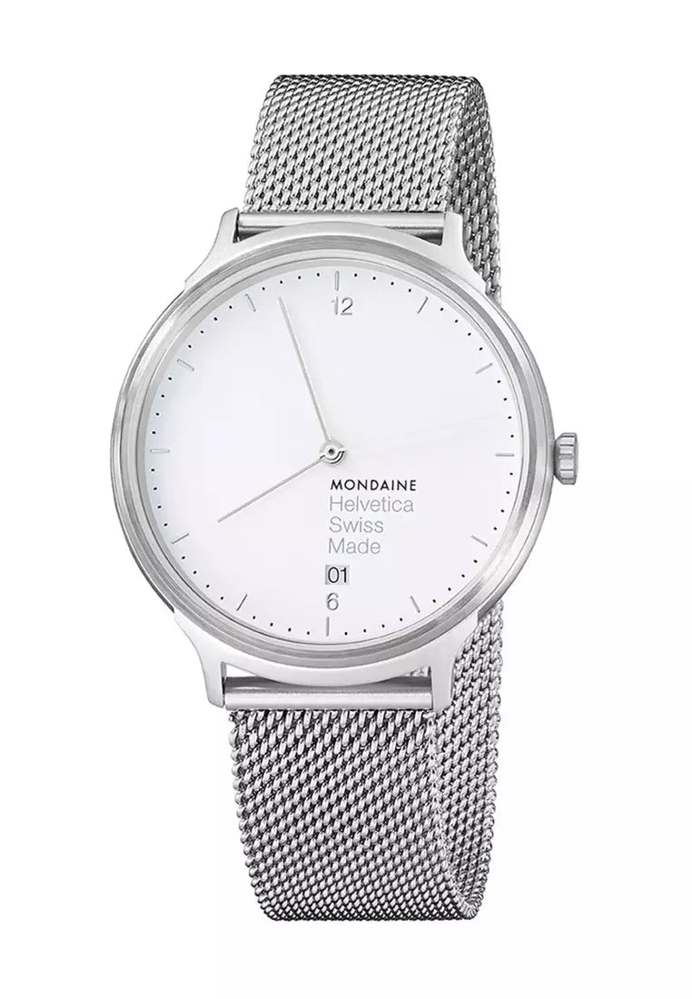 Mondaine Watch Helvetica No1 Light White