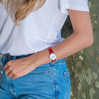 Mondaine EVO2 Red Vegan Grape Ladies Watch