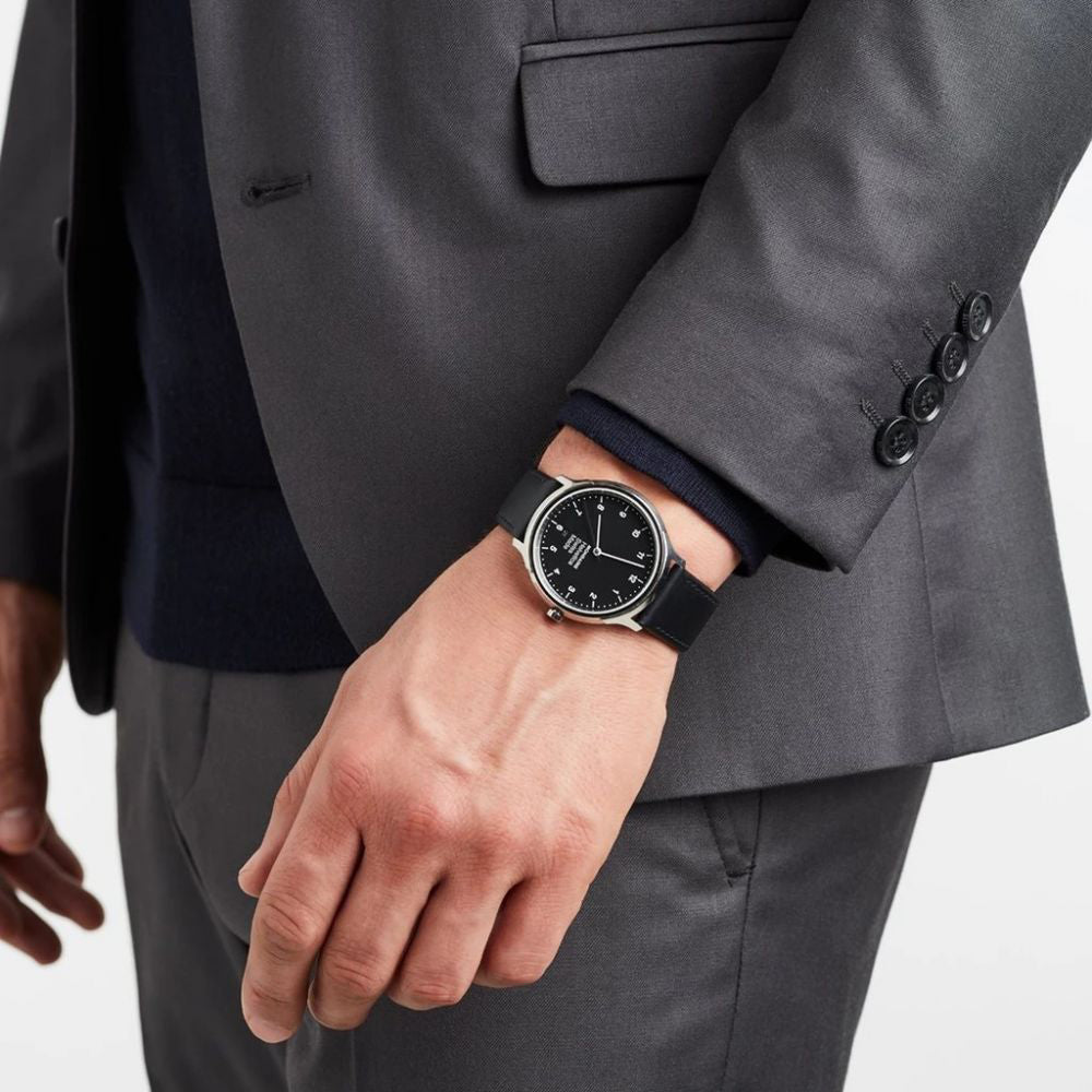 Mondaine Watch Helvetica No1 Regular Silver Black