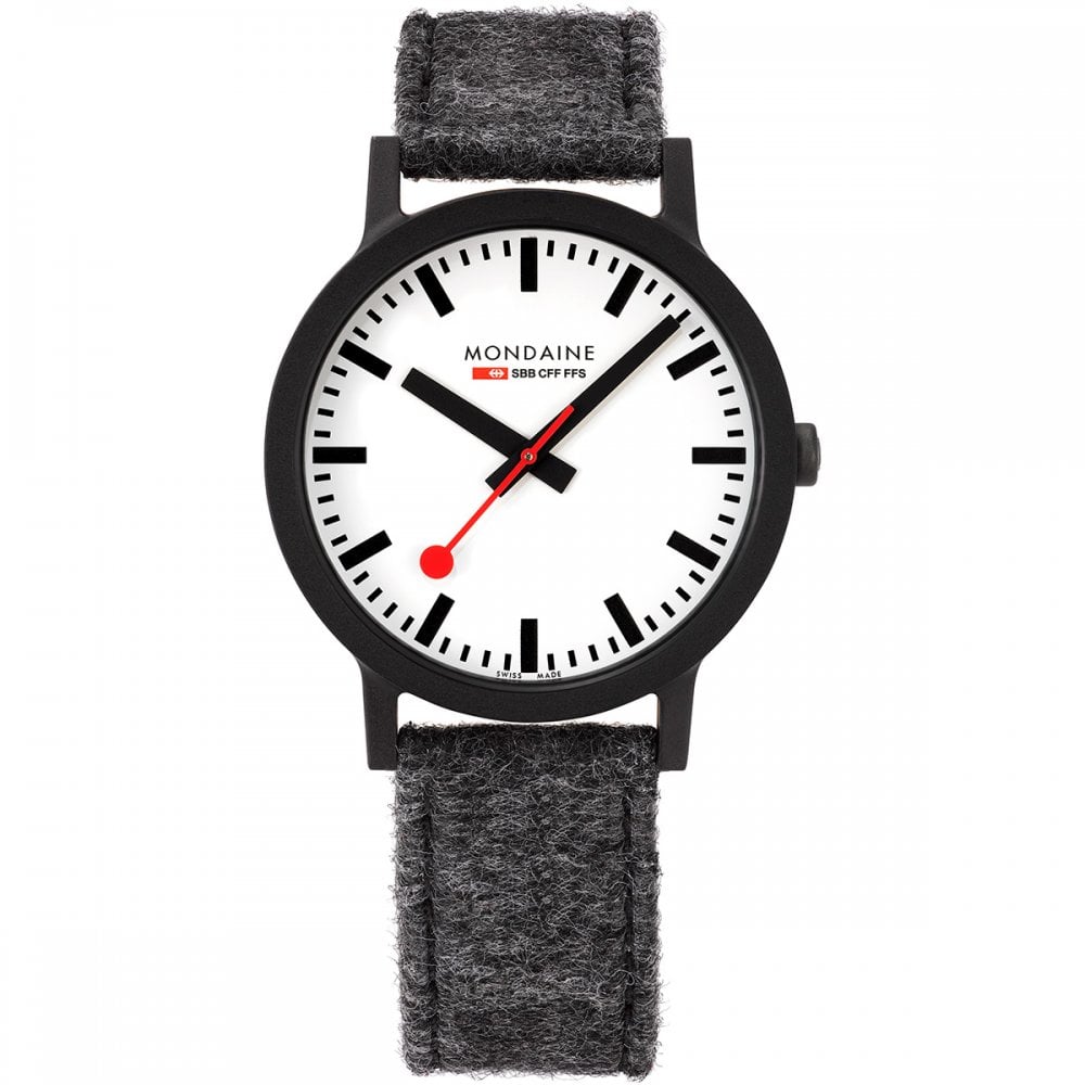 Mondaine Watch Essence Black Grey