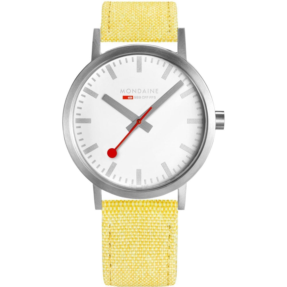 Mondaine Watch Classic Yellow