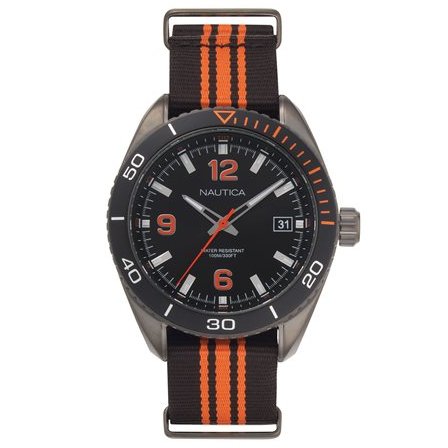 Nautica Men's Watch Biscayne Orange Black