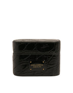 Dolce & Gabbana Leather Metal Logo Plaque Holder Airpods Case