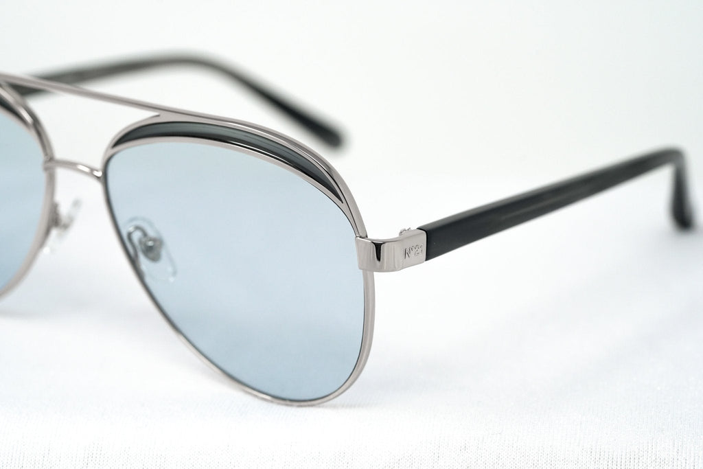 NO 21  Sunglasses Brass and Blue Lenses